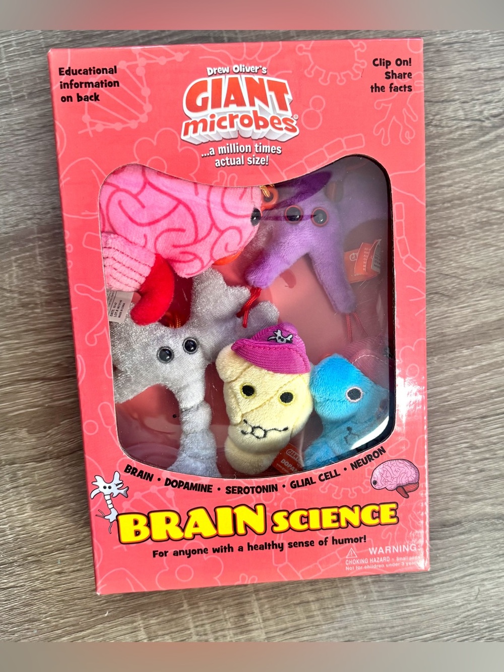 GiantGiant Microbes Brain Science Theme Box-Neuron Glial Cell Dopamine Serotonin